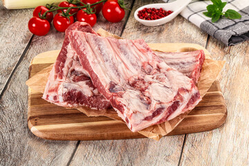 Raw pork ribs for cooking