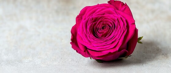 Vibrant Magenta Rose on Gray Speckled Surface