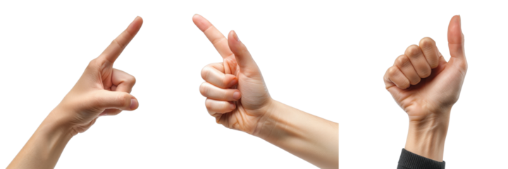 Diverse Hand Gestures for Communication and Expression on a White Background Isolated for Creative Use