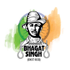 Birth day of 28 September-Nation Hero and Freedom Fighter Bhagat Singh for Independence Day Background.