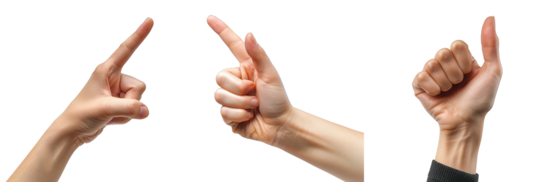 Diverse Hand Gestures for Communication and Expression on a White Background Isolated for Creative Use