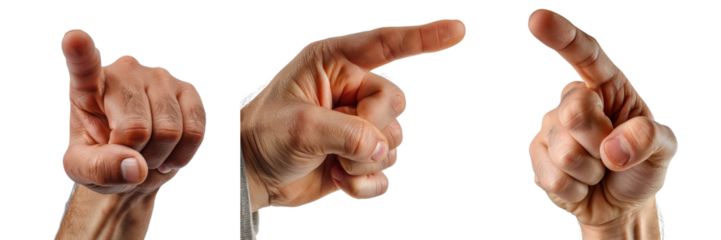 Isolated Hands Pointing Forward on a White Background in a Stitched Format for Creative and Informative Usage