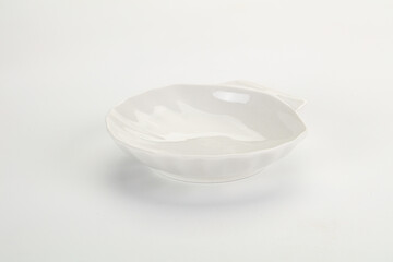 White ceramic empty plate dishware