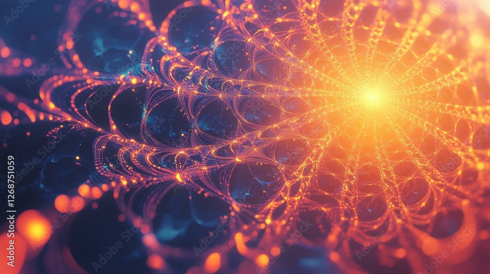 Poster abstract rendering shows a radial network of glowing lights