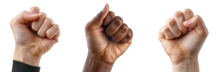 Diverse Hands Showing Crossed Fingers for Good Luck Isolated on White Background in a Stitched Format