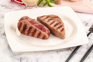 Delicous grilled tuna dish steak
