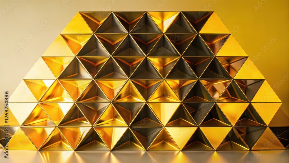 Poster golden triangular geometric structure