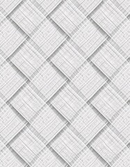 Interwoven cris cross metal fabric texture seamless blank white background. Abstract white background

