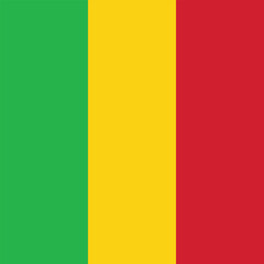 Fototapeta premium Flag of Mali. Mali square flag icon digital vector illustration