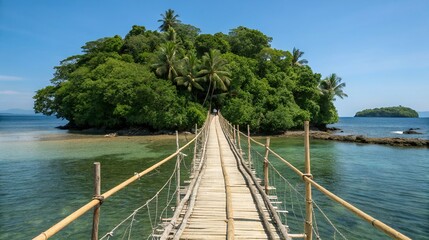 Obraz premium wooden bridge over the sea