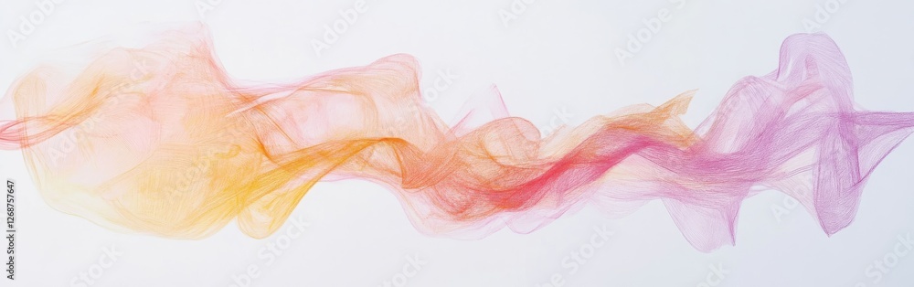 Leinwandbilder Soft pastel strokes create a flowing abstract form, capturing movement and emotion in a delicate interplay of colors