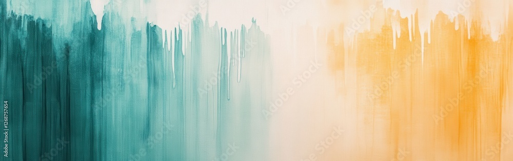 Poster gradient artwork created with soft pencil strokes, showcasing a blend of teal and warm orange colors