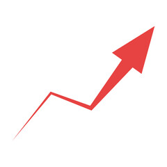 シンプルな赤いクランクの矢印