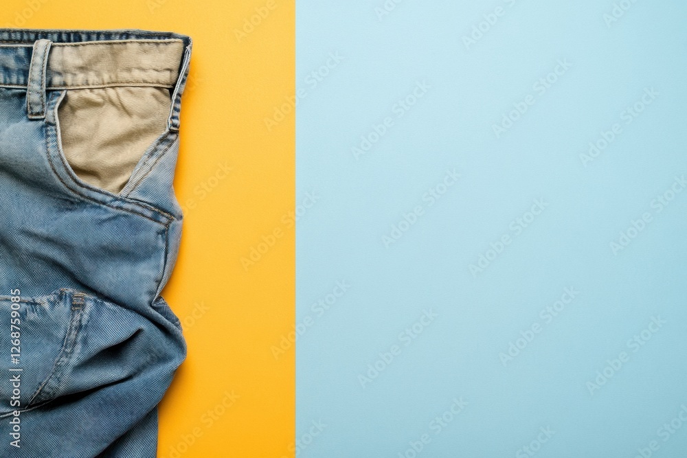 Poster comparison of dirty and freshly laundered clothes on contrasting backgrounds emphasizes cleanliness 