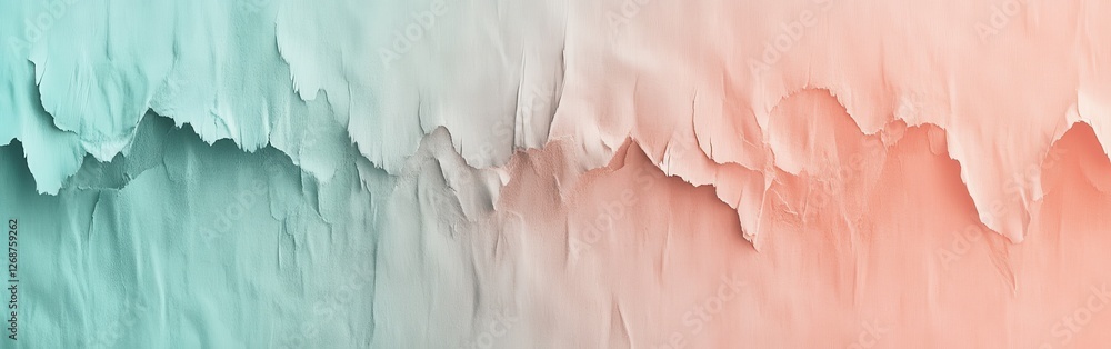 Aufkleber gradient artwork featuring minimalist pencil strokes and torn edges in a soothing color palette