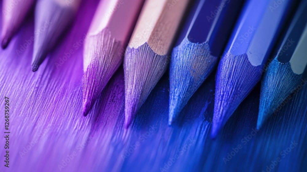 Aufkleber colorful gradient of minimalist pencil strokes arranged in proximity showcasing varying shades of pu