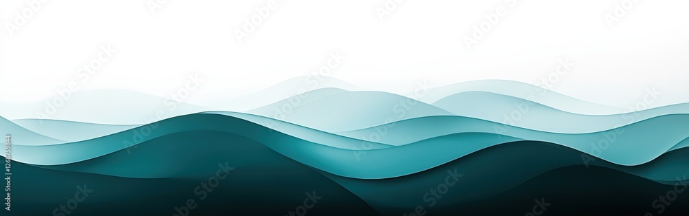 Poster Minimalist gradient of soft pencil strokes creates calming waves in soothing colors across a serene background