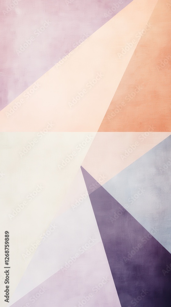 Poster minimalist geometric abstract design showcasing soft pastel colors and sharp angles