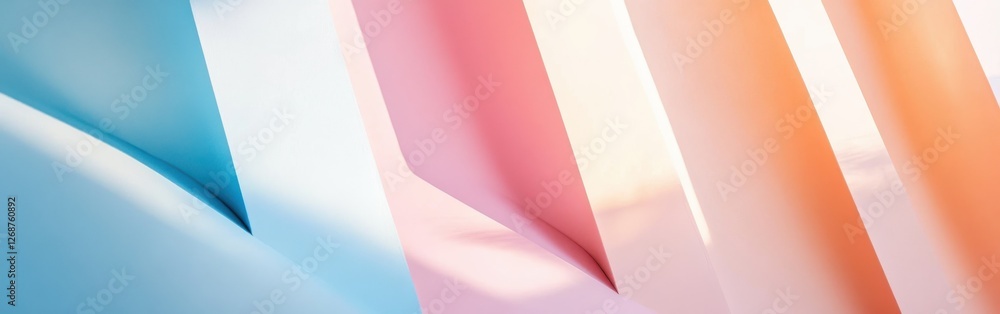 Poster elegant pastel peach and blue transitions create a soothing visual rhythm in a minimalist setting