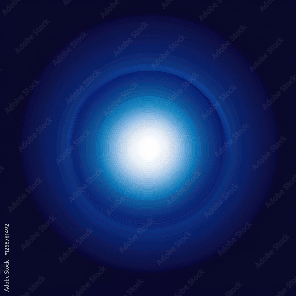 Poster abstract rendering of concentric circles with central bright glow