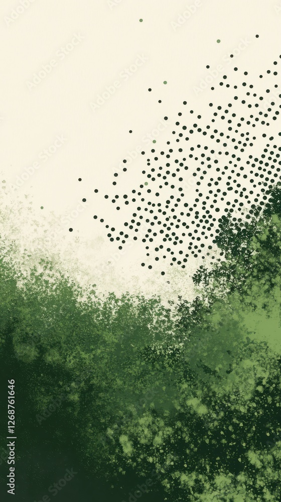 Aufkleber deep forest green transitioning into muted tones highlighting natural beauty in a serene setting
