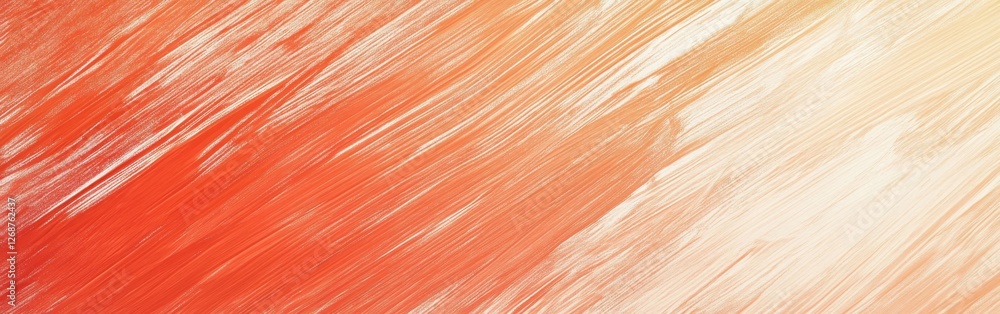 Poster Abstract pencil strokes create a gradient of uneven textures in vibrant hues of red and orange blending into soft tones