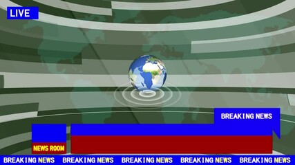 Broadcast news earth globe opening Intro title animation