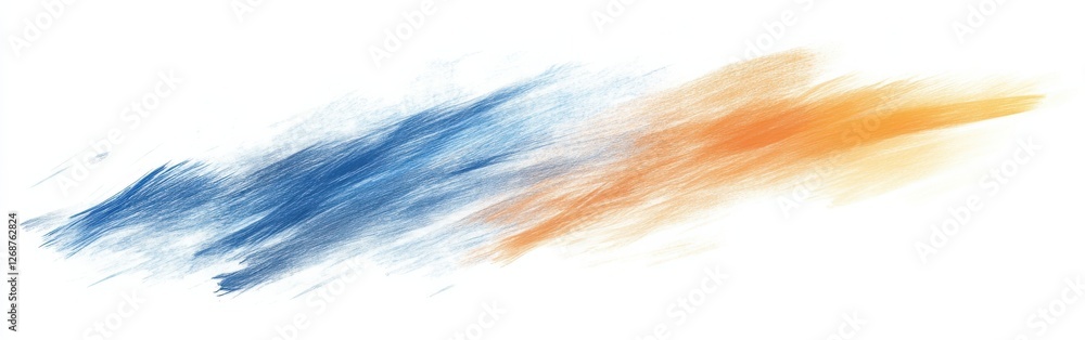 Aufkleber abstract pencil strokes creating an energetic background in blue and orange hues for artistic expres