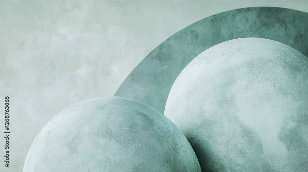 Aufkleber Muted mint gradient design featuring abstract shapes in a serene composition for modern decor ideas