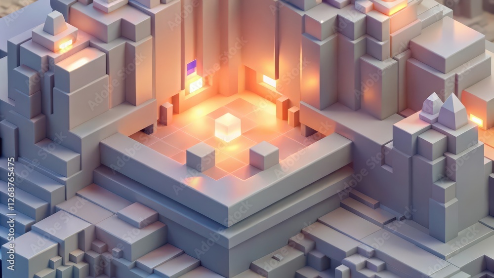 Poster abstract geometric structure with inner glow
