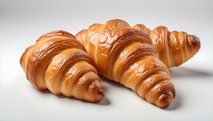 fresh croissant on white background