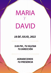 Beautiful wedding invitation card