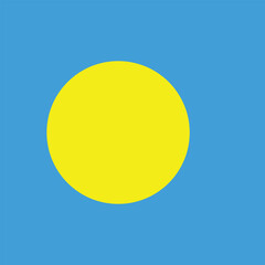 Flag of Palau. Palau square flag icon digital vector illustration