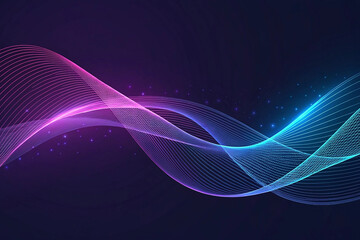 Abstract glowing waves, digital art, dark background, website header