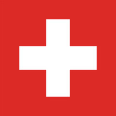 Obraz premium Flag of Switzerland. Switzerland square flag icon digital vector illustration