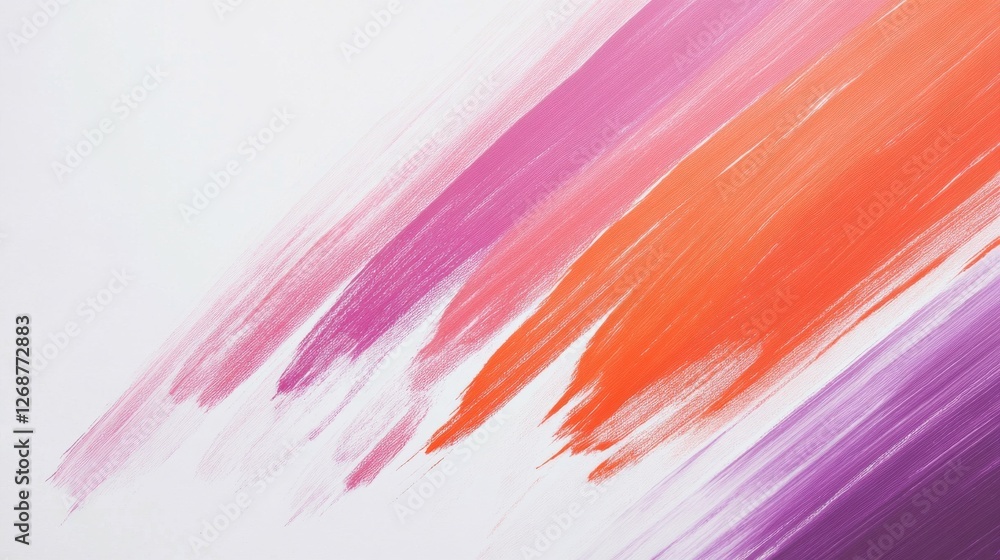 Poster Bold strokes of color on a minimalist background create an abstract art composition with vibrant hues