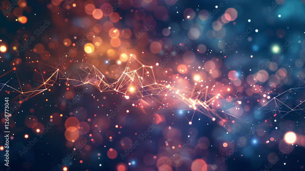 Poster Abstract network connections on bokeh background