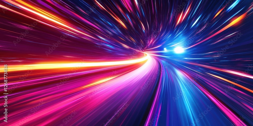 Aufkleber abstract image depicting speed and motion through a light tunnel