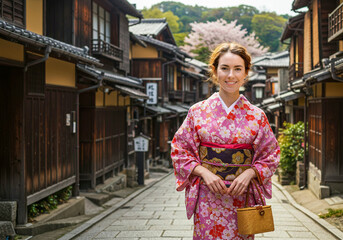 着物で観光、日本文化