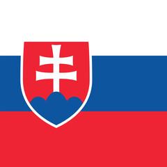 Fototapeta premium Flag of Slovakia. Slovakia square flag icon digital vector illustration