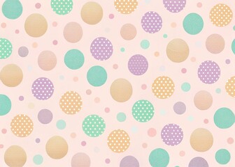 Pastel Polka Dot Background: Mint, Lavender, Peach & Yellow Circles on Blush Pink