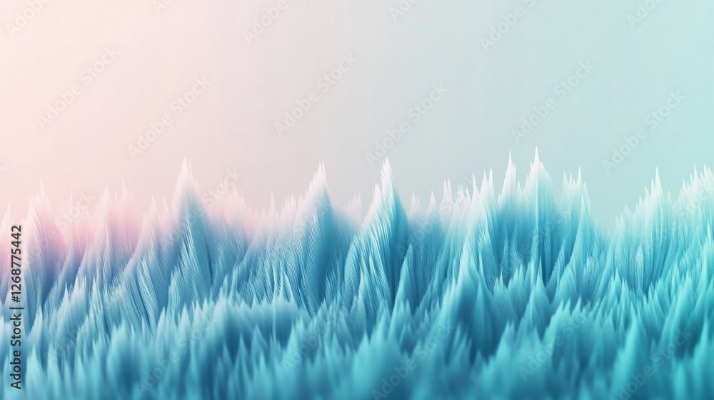 Aufkleber Soft pencil strokes create a jagged gradient resembling a serene landscape in calming hues of blue and pink