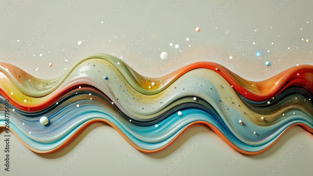 Poster abstract wave pattern, multicolored swirls, background texture
