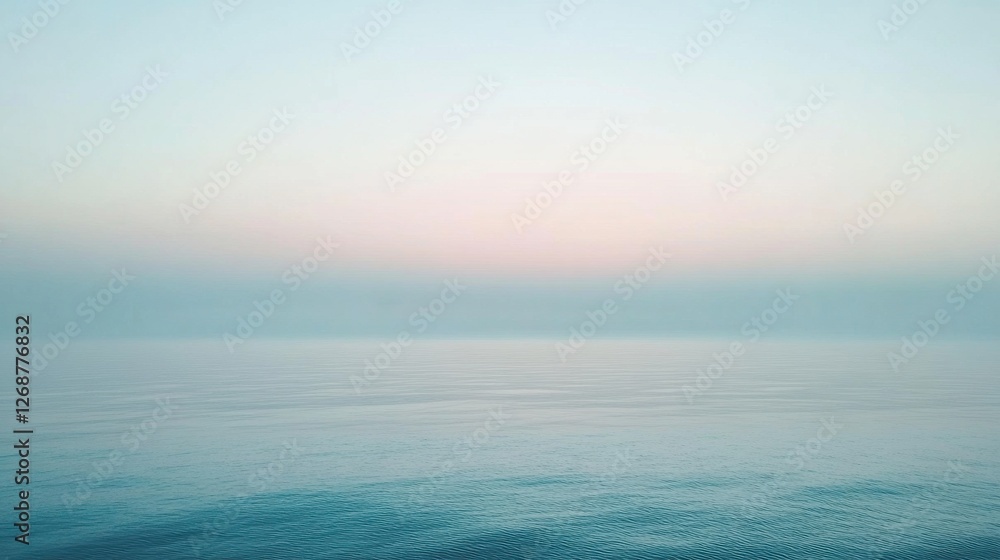 Poster Soft gradient fill of calm water at dawn with muted colors creating a serene atmosphere