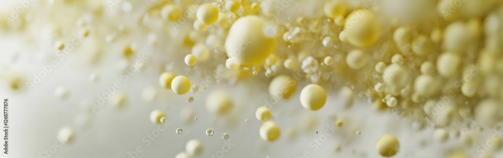 Leinwandbilder soft gray and pale yellow bokeh dots create a dreamy abstract background suitable for various creati