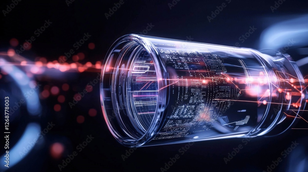 Aufkleber innovative laser technology explored futuristic laboratory digital media high-tech environment close