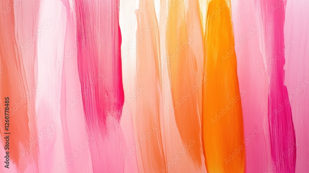 Aufkleber Pencil strokes create a beautiful gradient of soft pinks and warm oranges in a minimalist artistic expression
