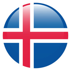 Fototapeta premium Iceland flag. Iceland circle flag logo icon computer vector illustration design