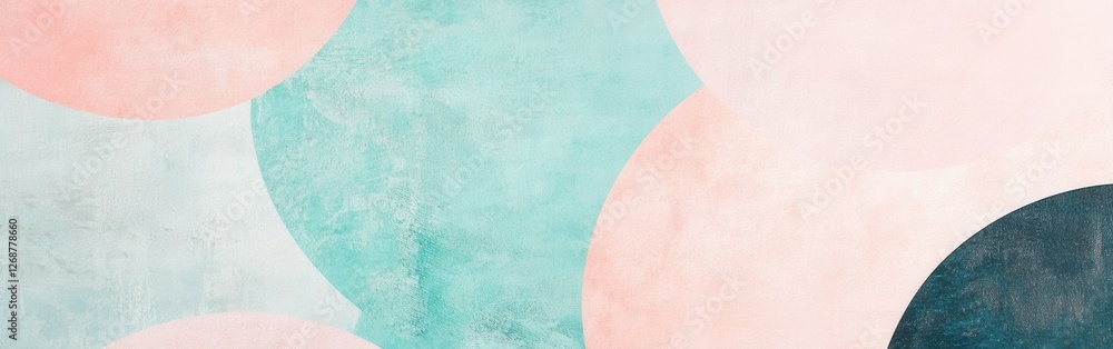 Poster Minimalist pencil strokes create soft pastel shapes on textured background with gentle hues in a calming composition