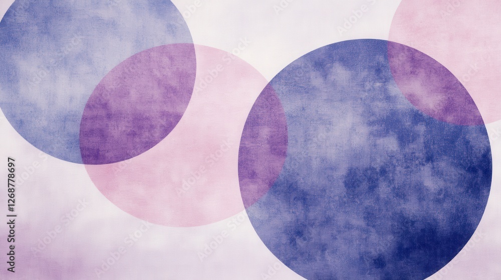 Aufkleber Minimalist pencil strokes create a soft, abstract composition featuring overlapping circles in pastel colors on a textured background